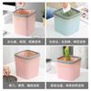 Mini lixeira de mesa estilo nórdico, mini caixa de armazenamento quadrada sem tampa para mesa de casa, sala de estar, com anel de pressão, cesto de lixo