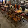 Mesa y Silla de Restaurante Restaurante Occidental Restaurante de Té Qingba Restaurante Japonés Restaurante con Música Restaurante Temático Combinación de Mesa y Silla de Madera Maciza