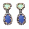 Pendientes Geométricos de Resina con Bloques de Color Retro Transfronterizos con Pedrería de Rhinestone y Textura Metálica Vintage de Lujo Ligero, Pendientes Versátiles para Mujer