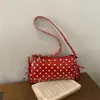 Bolsa de mão, bolsa de ombro, bolsa quadrada pequena feminina, da moda, estilo coreano, de bolinhas, 2026, portátil, luxo leve, moderna, de grande capacidade