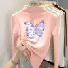 Y2371# camiseta básica infantil gola alta meia-estação inverno acolchoada manga longa masculina e feminina infantil grande de veludo quente