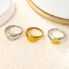 Anillos de Acero de Titanio Estilo Europeo y Americano con Logo Grabado a Láser, Adecuados para Hombres y Mujeres, Chapados en Oro Real de 18K, Personalizables con Grabado, Anillos de Acero Inoxidable DIY