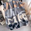 Bufanda chal de estilo coreano para otoño e invierno, con diseño de letras dopamina y costuras, alargado, de alta calidad, cálido, similar al cachemir, para mujer
