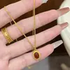 Collar de Rubí Mismo Estilo que Xiaohongshu, Gama Alta, Diseño de Alto Nivel, Lujo Accesible, Nicho, Compacto, Cadena para Clavícula Personalizada y Versátil