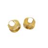 Aretes de Metal con Círculo Geométrico Texturizado de Doble Capa para Mujer, Estilo Europeo y Americano Retro, Nicho Distintivo, Moda Versátil