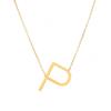 [Personalização de One Piece] Pingente Criativo de Aço Inoxidável com Letra Inglesa Sobredimensionada Banhado a Ouro 18K Colar com Letra Maiúscula