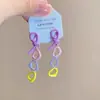 Verão Colorido ~ Brincos de Flor Coloridos de Contraste Simples e Personalizados, Design de Nicho, Brincos Versáteis Doces e Modernos