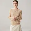 Suéter de Cachemira con Cuello en V y Lentejuelas Diseño para Mujer Sentido de Diseño Nicho Cielo Estrellado Brillante Estilo Perezoso Capa Base de Punto Ropa de Abrigo