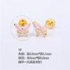 Pendientes de mariposa rosa con microincrustaciones de circonio y acero de titanio 316L chapados en oro y cobre, con diseño de hueso de oreja, joyería con perforación transfronteriza.
