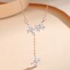 Collar de mariposa de plata S925 para mujer, estilo coreano fresco, con incrustaciones de diamantes de circonio, collar de borlas de tres mariposas, joyería animal