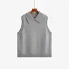 Colete Tricot Inverno 2026 Gola Alta Sem Manga Tamanho Grande MM Para o Trabalho Camada Superior Macio e Aderente Tricô 25282
