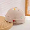 Gorro estilo coreano para primavera y otoño, gorro de oso de dibujos animados con helado, gorro sin visera, gorro infantil versátil