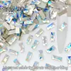 2.5*5mm Fundo Plano Retangular Diamante de Vidro para Nail Art Diamante de Formato Especial Joias para Nail Art Acessórios de Unha Vestíveis Diamante Atacado