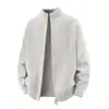 Jaqueta Cardigan Masculina de Gola Alta Estilo Americano para Comércio Exterior Transfronteiriço, Outono e Inverno, Solta, Casual, Cor Sólida, Suéter de Malha Versátil