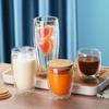 Taza de Vidrio Simple de Doble Capa con Forma de Huevo, Taza Transparente de Vidrio de Borosilicato Alto para Leche, Jugo, Bebidas, Taza de Café Resistente al Calor, Taza de Agua para Regalo