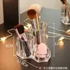 Cubo de Almacenamiento Transparente para Brochas de Maquillaje, Organizador de Delineador de Ojos, Lápiz de Cejas, Caja de Almacenamiento para Labiales, Almacenamiento de Cosméticos de Escritorio