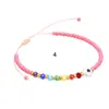 Conjunto de 3 Pulseiras Estilo Resort Boêmio Transfronteiriço Olho de Hórus Contas de Arroz Fio Elástico Fio de Cera à Prova d'Água Trançado