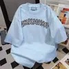 Camiseta Simples de Manga Curta com Estampa de Letras Novo Estilo Verão 2026, Estilo Ins Preguiçoso Casual Solta Versátil Roupa de Trabalho Top