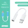 Aplicável ao adaptador de fone de ouvido Apple iPhone Lightning para cabo adaptador de áudio de celular conversor 3.5