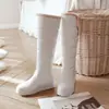 Botas de nieve de caña alta casuales de estilo universitario de comercio exterior de moda para mujer, talla grande 40-43, otoño e invierno 2018, 18926