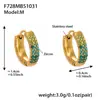 Brincos Esféricos em U de Três Fileiras de Diamante de Zircônia Cúbica de Alta Qualidade Xinyixin Banhados a Ouro 18K Real Acessível Luxo Versátil Brincos de Aço Inoxidável