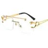 Gafas de Sol Redondas con Doble Puente y Cabeza de Leopardo para Hombres y Mujeres, Protección UV, Gafas de Sol de Moda, Estilo de Alta Gama para Hombres