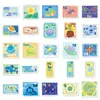 50 Pegatinas Originales de Sello de Fecha, Materiales para Diario de Calendario, Pegatinas Decorativas Guka Artísticas Dibujadas a Mano Estilo Fresco