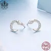 Aifule Original Pendientes Pequeños Personalizados Chapado en Plata de Ley S925 Oro Blanco Pendiente de la Suerte Año de la Serpiente Misteriosa Venta al por Mayor