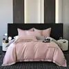 2026 Novo Modelo Algodão de Fibra Longa Algodão Puro Conjunto de Quatro Peças Bicolor Bordado Roupa de Cama de Luxo Leve - Elementos Originais