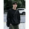 Camiseta de manga comprida com gola redonda masculina sweatshirt casual americana estilo masculino camada base roupa para jovens jaqueta vestuário masculino top pulôver