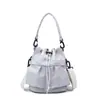 Bolso de Cubo con Cordón Nuevo de Otoño e Invierno Transfronterizo, Bolso de Mujer Moderno y a la Moda, Bolso Cruzado de Hombro Simple Retro para el Día a Día