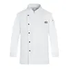 C2615 Roupa de Trabalho de Chef Plissada de Fileira Única Manga Longa Outono 2026 Catering Loja de Panificação Restaurante Cozinha de Fundos Masculino