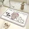 Alfombrilla de Piso de Barro de Diatomeas de Dibujos Animados, Alfombrilla Absorbente para Piso de Baño, Felpudo para Puerta de Inodoro, Felpudo Antideslizante para Baño, Alfombrilla de Pie de Secado Rápido