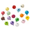 Acessórios para joias DIY, sinos redondos coloridos de desenho animado, argolas abertas de metal de furo único, acessórios para chaveiro DIY, materiais e enfeites