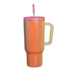 Taza de coche para Big Mac con degradado transfronterizo de 40 oz, taza térmica con pajilla de gran capacidad con asa, taza de hielo portátil para coche