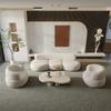 Estilo nórdico tecido lã de cordeiro apartamento pequeno salão de beleza loja de roupas simples designer combinação de sofá curvo