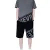 2026 Verano Secado Rápido Delgado Seda de Hielo Manga Corta Camiseta Pantalones Cortos Ropa Deportiva para Correr Fitness Traje Deportivo para Hombre