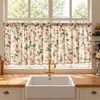 Cortinas Florales Estilo Retro Francés Americano Dormitorio Sala de Estar Balcón Ventana Saliente Cocina Cortinas Blackout Media Cortinas Cortinas de Puerta Cortinas Pequeñas Cortas