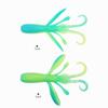Señuelo de Cebo Blando con Forma de Gusano de Cola Múltiple Bicolor Cebo para Lubina Cebo para Pez Mandarín 7.5cm Equipo de Pesca Por Paquete