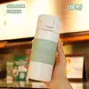 Novo Copo de Água Térmico de Aço Inoxidável com Canudo Pequeno Portátil de Mão com Tampa Flip-Top Copo para Estudante Infantil Presente Gravação de Logo