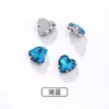 Rhinestones Populares de Garra en Forma de Corazón de Venta Caliente, Rhinestones de Vidrio, Materiales Hechos a Mano para Boda DIY, Rhinestones de Garra de Corazón Cosidos a Mano con Agujeros