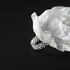 Anillo de Encaje de Plata de Ley S925, Femenino, Diseño de Nicho de Alta Gama, Anillo Abierto con Corazón Recortado para Dedo Índice Tendencia