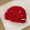 Touca de Crochê com Lantejoulas Vazadas Feita à Mão para Mulheres, Chapéu de Tricô Versátil Artístico Vintage para Primavera e Verão, Chapéu Elegante de Puxar