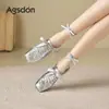 Zapatillas de Entrenamiento Plateadas Aogushi Deng para Mujer 2026 Nuevo Otoño Cómodas No Cansan Zapatos de Mujer Ballet Casual Zapatos Deportivos