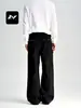 Jeans de Mezclilla Estilo Retro Americano Fengmei para Hombres y Mujeres Holgados Estilo Callejero Diseño de Parches y Remaches Casuales Rectos de Pierna Ancha