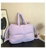 Abrigo acolchado de algodón de color sólido con hombros caídos, bolso para mujer, sentido de alta gama, bolso tote para estudiantes nuevos, para ir al trabajo, de gran capacidad, bolso nube
