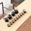 Juego de Té Chino Set para Sala de Estar en Casa Oficina Simple Cerámica Barro Negro Tetera Taza de Té Juego Pequeño Juego de Té Kung Fu