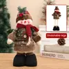 Muñeca Navideña Rosa Nueva Lentejuela Muñeco de Nieve Navideño Retráctil Decoración Navideña Exhibición de Ventana