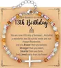 Pulsera de Rebaja Amazon Piedra Shoushan Piedra Natural Ajustable Personalizada Pulsera de Cuentas Cruz Regalo de Cumpleaños con Tarjeta