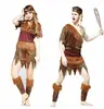 Disfraces Salvajes de Halloween para Hombres y Mujeres Estampado de Leopardo Indio Piel de Tigre Disfraces Indígenas Disfraces de Danza Africana